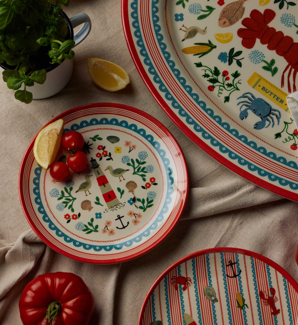 FernPaperCo™ - Melamine Serving Platter - Seaside