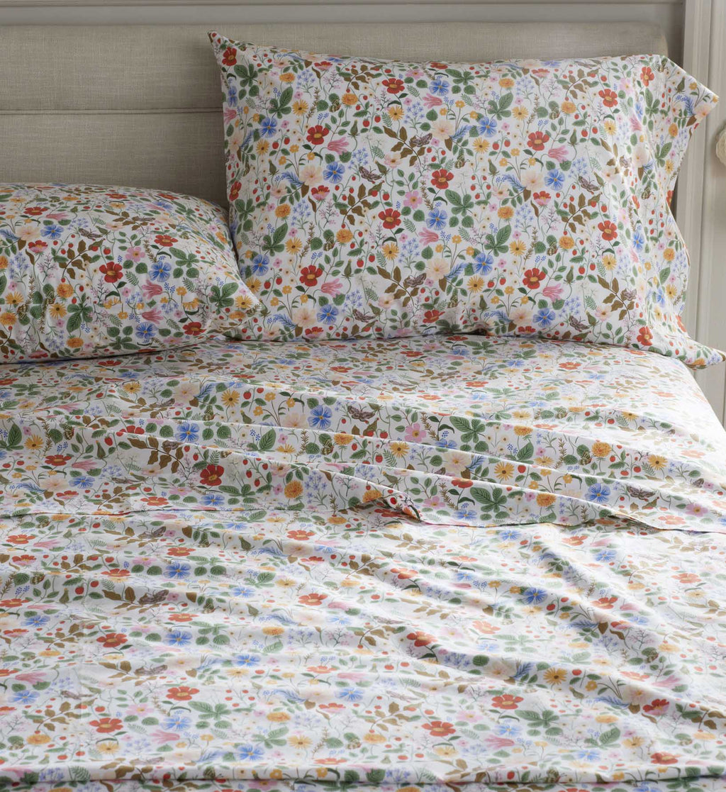 FernPaperCo™ - Percale Pillowcases - Strawberry Fields White