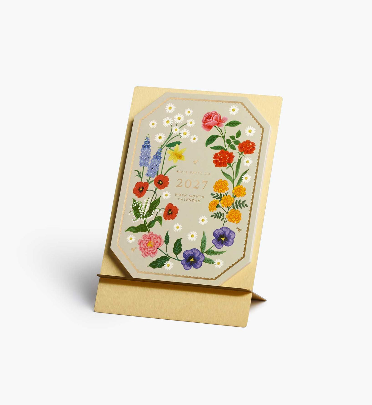 FernPaperCo™ - 2027 Brass Easel Desk Calendar Refill - Birth Month