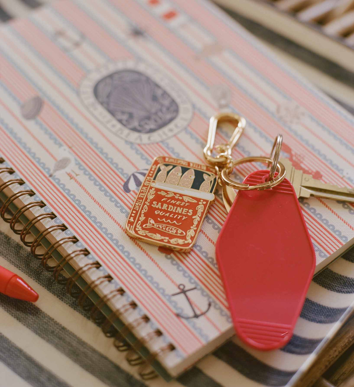 FernPaperCo™ - Enamel Keychain - Sardines