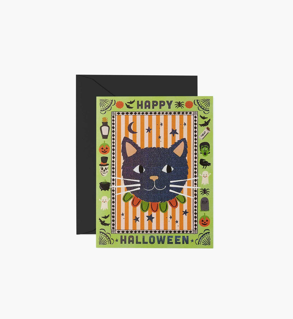 FernPaperCo™ - Spooky Cat Halloween Card - Single Card