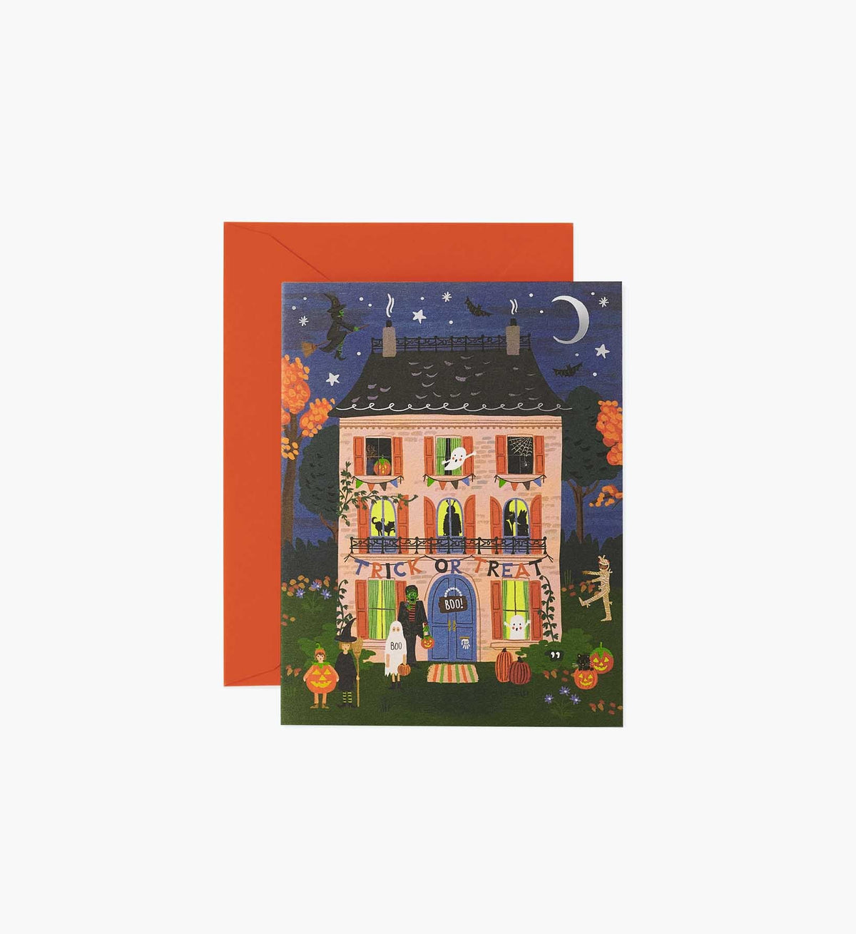 FernPaperCo™ - Haunted House Halloween Card - Single Card