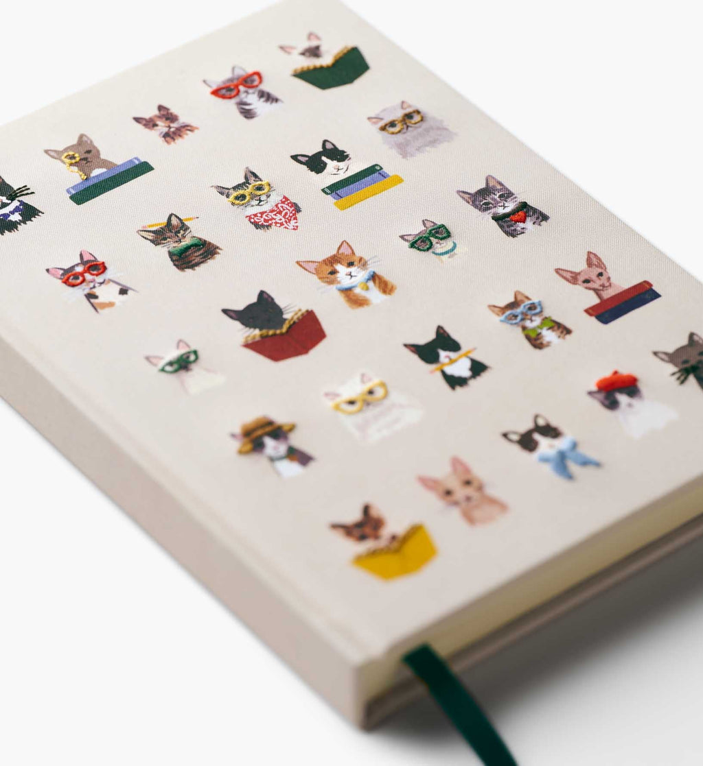 FernPaperCo™ - Embroidered Journal - Studious Cats