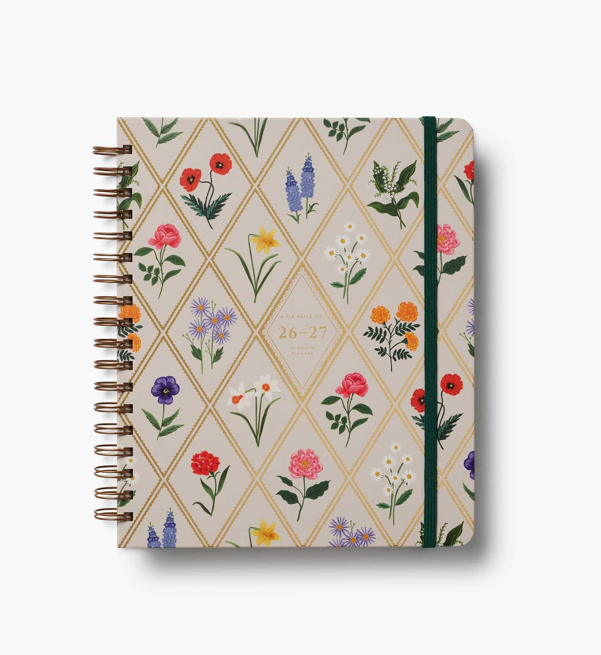 FernPaperCo™ - 2026-2027 17-Month Academic Hardcover Spiral Planner - Garden Study