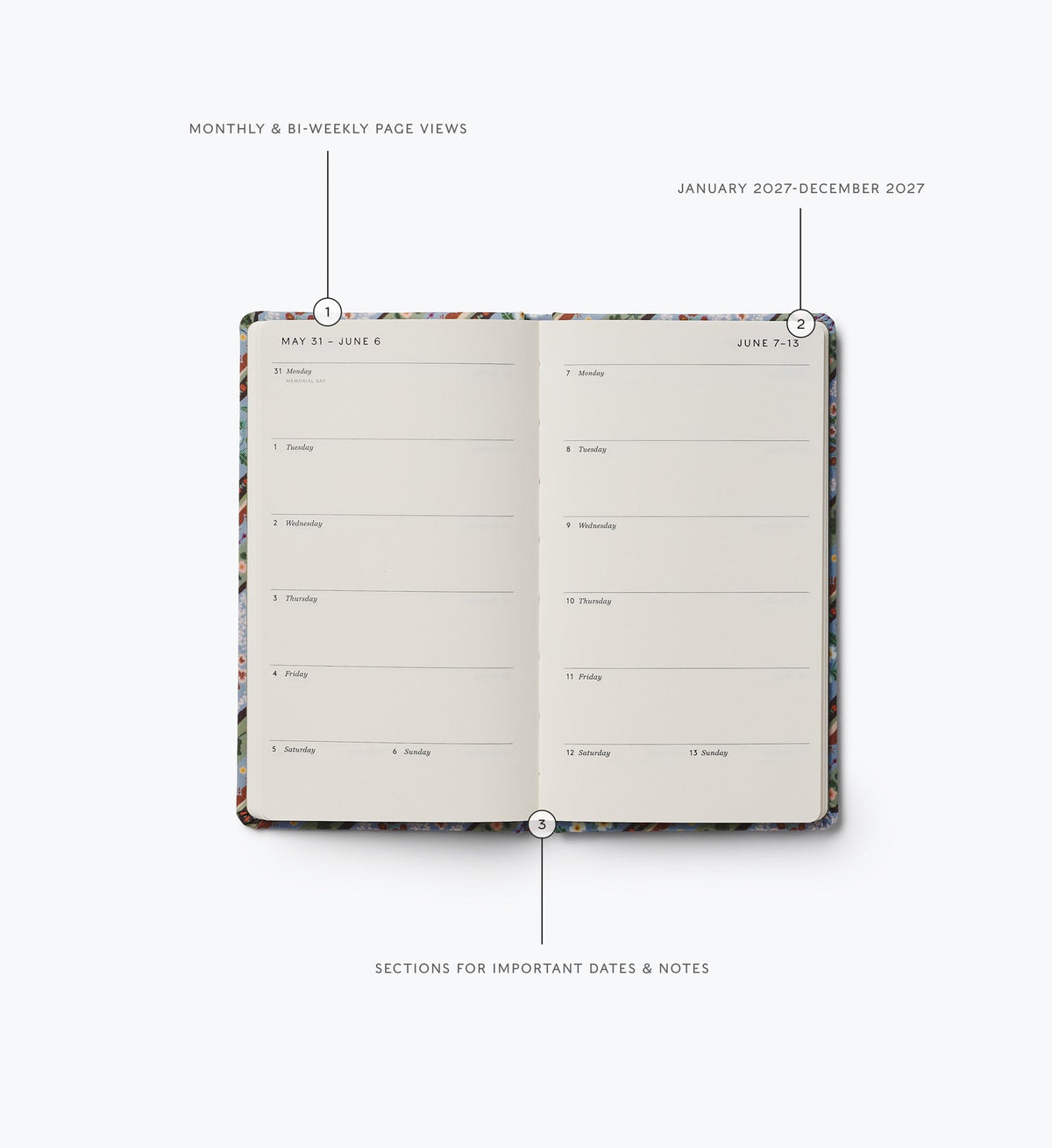 FernPaperCo™ - 2027 12-Month Hardcover Pocket Planner - Paisley