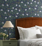 FernPaperCo™ - Peonies Wallpaper - Navy