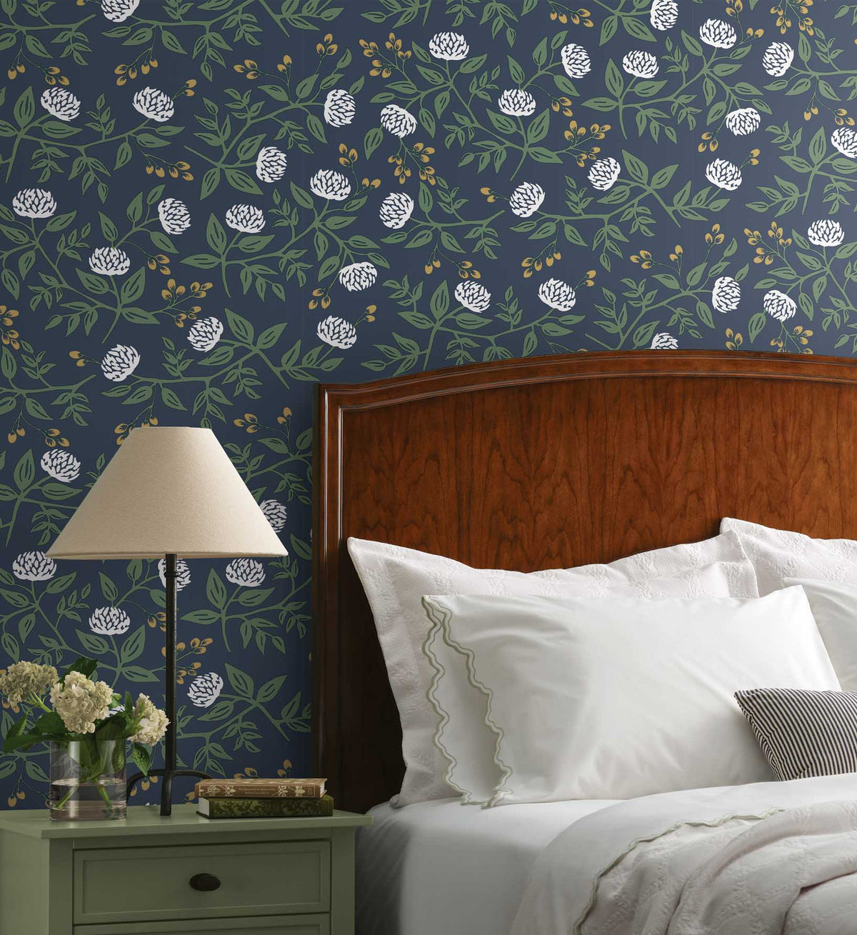 FernPaperCo™ - Peonies Wallpaper - Navy