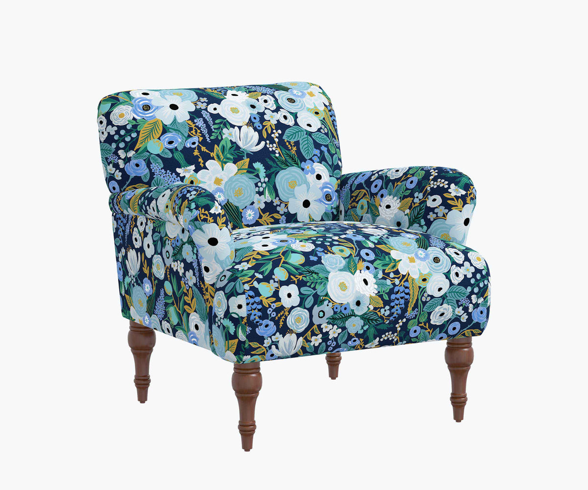 FernPaperCo™ - Bristol Armchair - Garden Party Blue