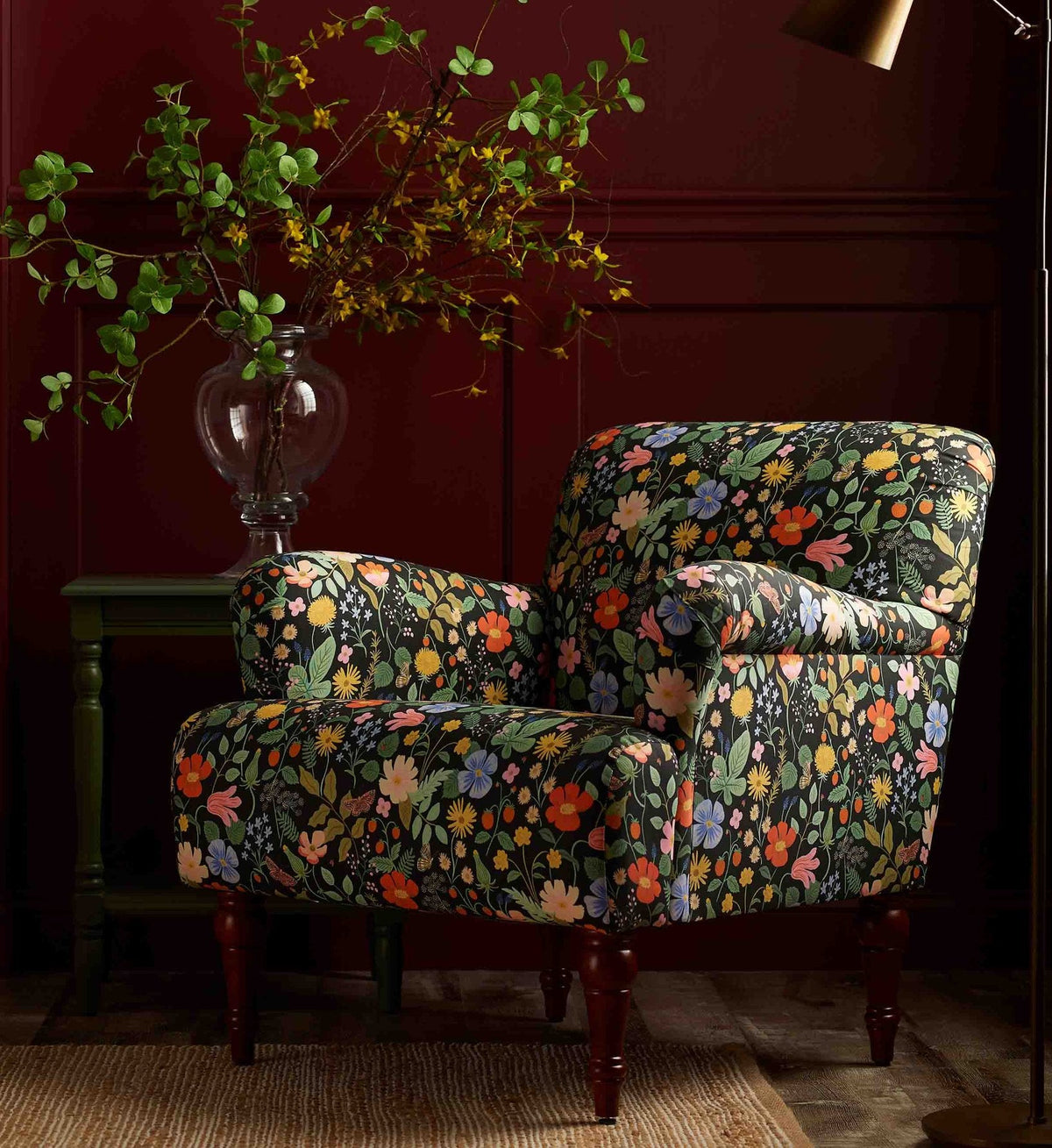 FernPaperCo™ - Bristol Armchair - Strawberry Fields
