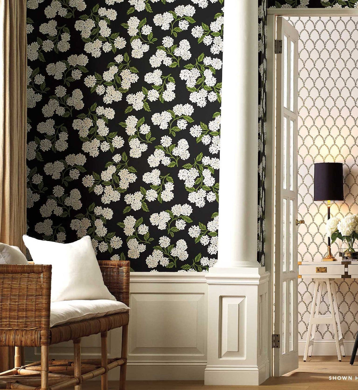 FernPaperCo™ - Hydrangea Wallpaper - Grey